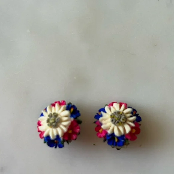 Vintage Costume Beaded Jewelry Necklaces Earrings Bracelet floral green orange - Picture 6 of 15